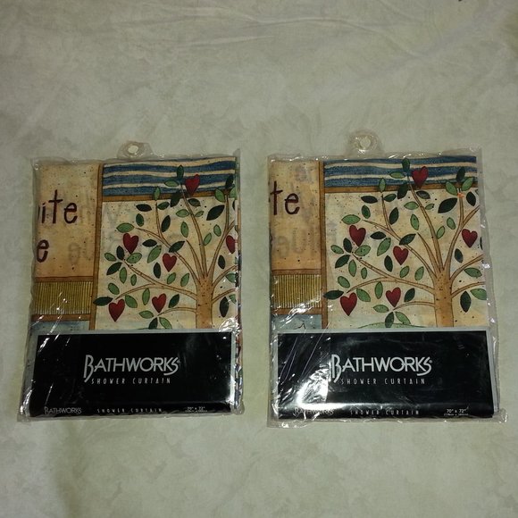Vtg Bathworks Shower Fabric Curtain Made in  USA - Picture 3 of 4